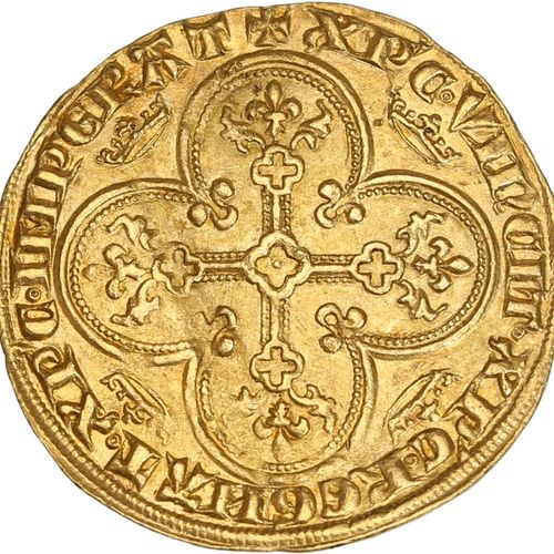 Null CHARLES IV (1322-1328) Royal d or (16 février 1326. 4,18 g. Le roi debout s&hellip;