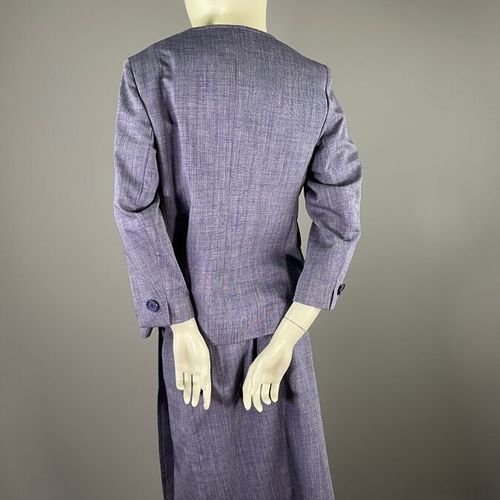 Null YVES SAINT LAURENT VARIATION - Summer 1994 - Blue mottled wool suit - Size &hellip;