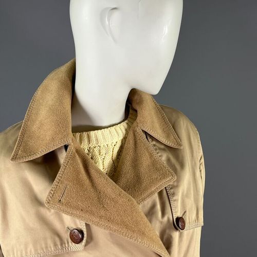 Null CÉLINE Paris - Trench coat in beige cotton and wool - Sulky buttons - 70's &hellip;