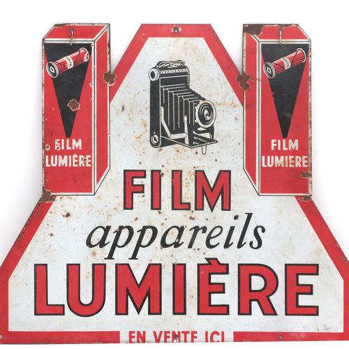 Null Emailliertes Werbeschild, Lumière, Frankreich, ca. 1930er Jahre.