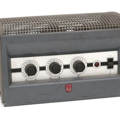 Null A Philips valve amplifier in metal case, type EL 4600, jaren '50.