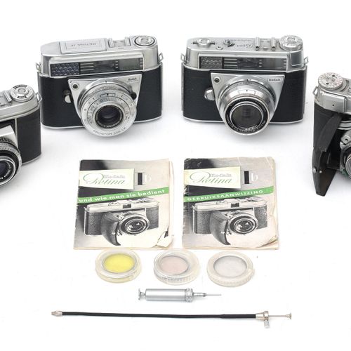 Null Quatre types d'appareils photo Kadak Retina : IF, IIIC, Automatic I en IB, &hellip;