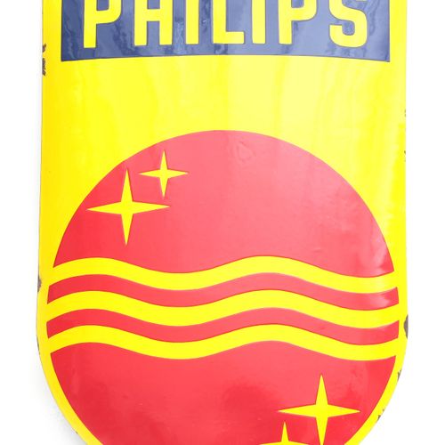 Null An enamel advertising sign for Philips, Holland, 1950s.