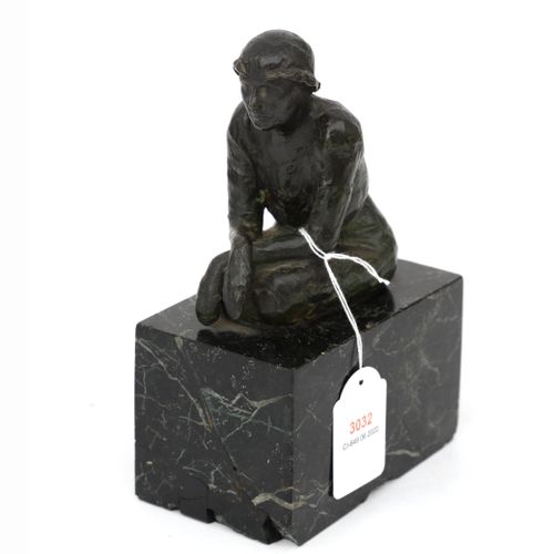 Fanie Eloff (1885-1947) Une belle sculpture en bronze patiné sur socle en pierre&hellip;