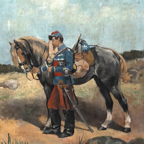 Null "Cavalier du 2e Hussards", copie d'après une lithographie d'Edoaurd Detaill&hellip;