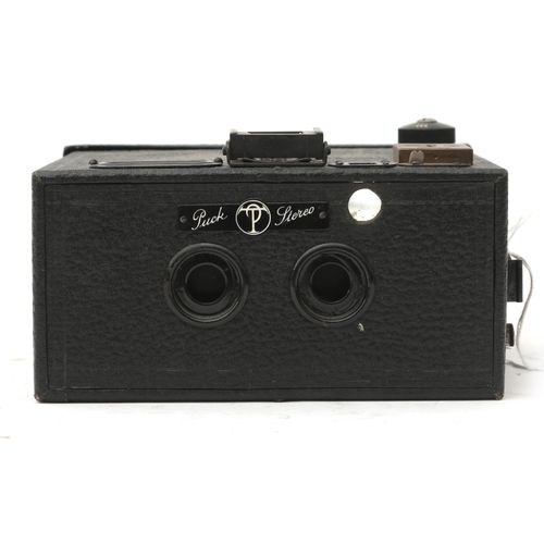 Null Thornton Pickard: Puck-Stereo相机 - 一个早期版本，黄铜/青铜运动取景器仍然存在。c. 1932.