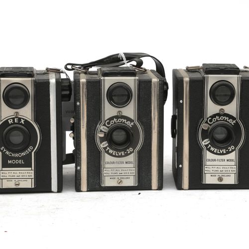 Null (9) Spiegelreflexkameras - Coronet Box Kameras - Rex, D-20, F-20 (Coro-Flas&hellip;
