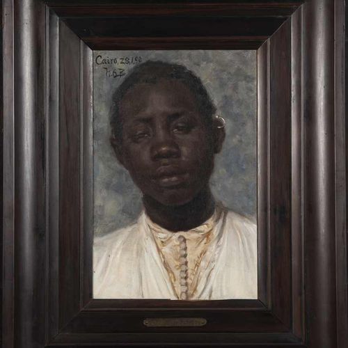 Null 286. Hans Andersen BRENDEKILDE (1857-1942).Portrait de jeune Africain.Huile&hellip;