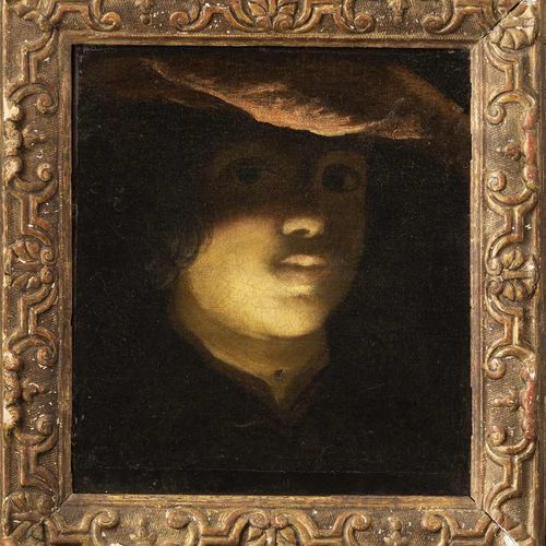 Null 261. Giulia LAMA (1681-1747), entourage de.Portrait d’homme au chapeau.Huil&hellip;