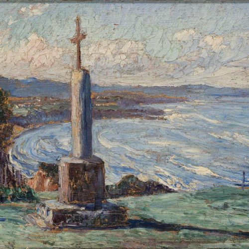 Null 17. Louis FLOUTIER (1882-1936). La Croix de la Madeleine devant la côte à B&hellip;