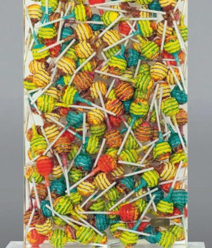 ARMAN (1928-2005) CHUPA CHUPS (YELLOW), 2000 Accumulation de sucettes dans de la&hellip;