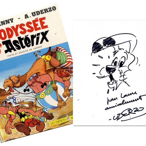 UDERZO, ALBERT & GOSCINNY, RENÉ Asterix Äußerst seltene Widmung von Idefix mit s&hellip;