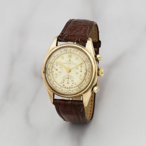 Rolex. Rare et beau chronographe bracelet en or jaune 9K (375) mouvement mécaniq&hellip;