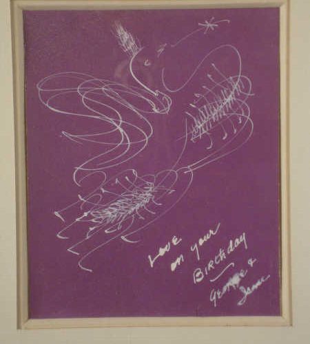 Null Irène RICE PEREIRA 1902 - 1971, Oiseau , dessin sur papier mauve signé , 15&hellip;