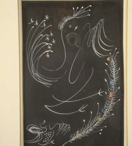 Null Irène RICE PEREIRA 1902 - 1971, Oiseau et plume, dessin signé sur papier no&hellip;