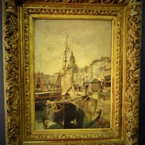 Null Eugène LACHEURIE( 1831-1907) " Vue du port de La Rochelle avec la tour de l&hellip;