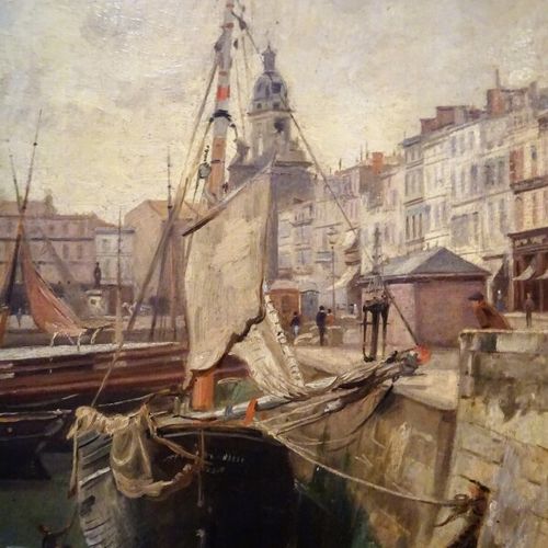 Null Eugène LACHEURIE( 1831-1907) " Vue du port de La Rochelle avec la tour de l&hellip;