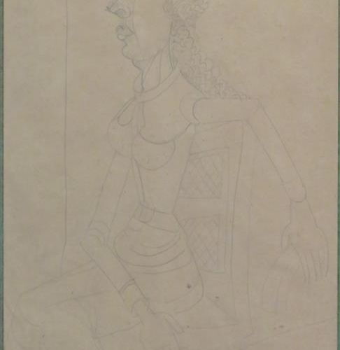 Null André DERAIN ( 1880-1954) "Femme assise " fusain porte le cachet "Atelier A&hellip;