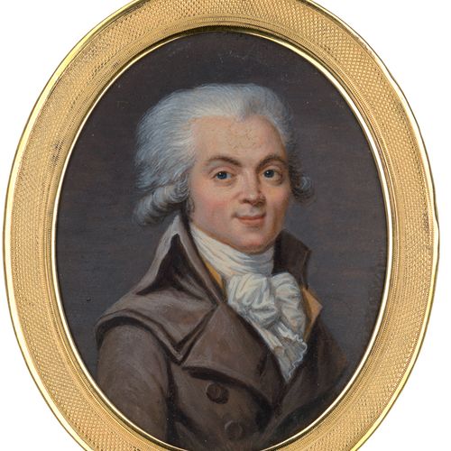 Französisch Miniature portrait of Maximilien de Robespierre (1758-1794) with pow&hellip;