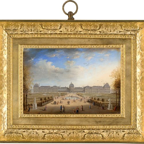 Lebelle, Jean-François Miniatur Ansicht der Tuilerien, von der Zentralallee des &hellip;