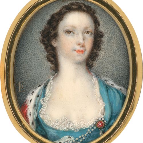 Lens, Peter Paul Portrait miniature of a young noblewoman in light blue dress wi&hellip;