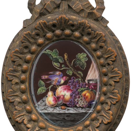 Deutsch early 18th century. Miniature pair: two still lifes with fruits and bird&hellip;