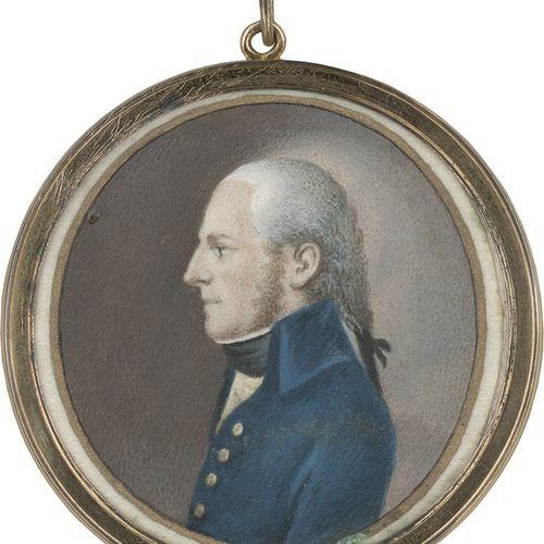 Deutsch um 1795/1800. Miniatur Portrait eines jungen Mannes mit Backenbart und g&hellip;