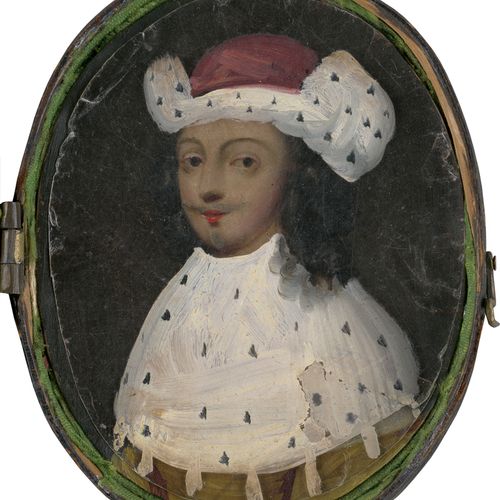 Britisch oder Niederländisch Alrededor de 1660. Miniatura disfrazada: retrato de&hellip;