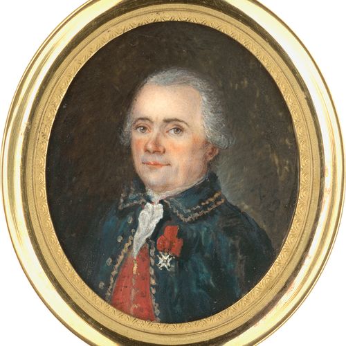 Französisch vers 1785/1790. Miniature Portrait d'un employé de la Marine royale &hellip;