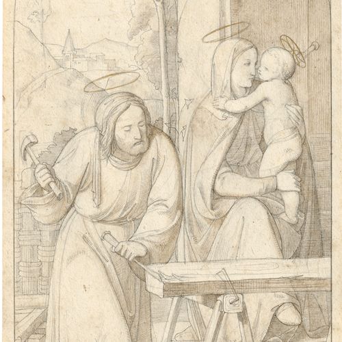 Steinle, Edward Jakob von La Sainte Famille dans l'atelier.


Crayon, lavis brun&hellip;