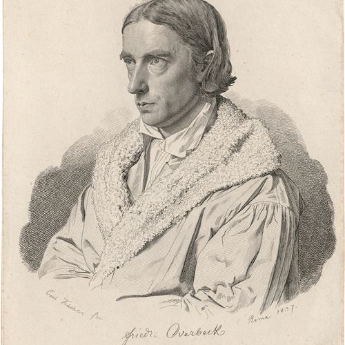 Küchler, Carl Gotthelf Portrait of Johann Friedrich Overbeck, half portrait in t&hellip;