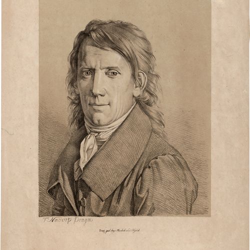 Nadorp, Franz Johann Heinrich 波西米亚画家约瑟夫-夸塞的半身肖像。


橄榄绿泥版上的石版画，在坚固的编织纸（papier vél&hellip;
