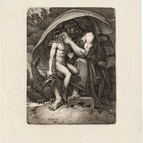 Russ, Carl Jupiter caressant Ganymède. 


Gravure sur vélin. 14,9 x 11,3 cm. 181&hellip;