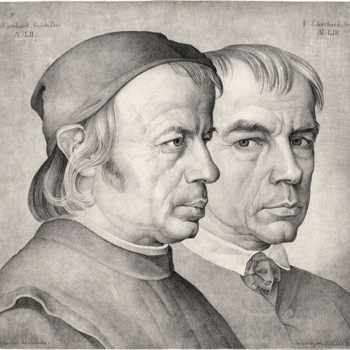 Ramboux, Johann Anton Retrato doble del escultor Konrad Eberhard con su hermano &hellip;