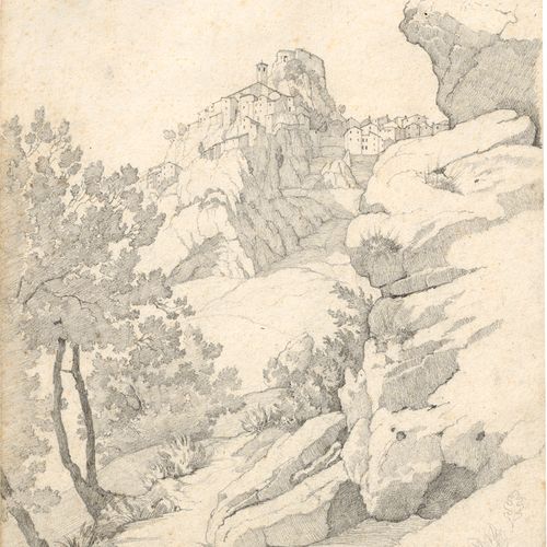 Rohden, Johann Martin von 苏比亚科的景色。


铅笔在编织纸（papier vélin）上。21,2 x 18,4厘米。右下角刻有 "&hellip;