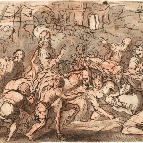 Italienisch 18th c. Entry of Christ into Jerusalem. 



Pen-and-ink drawing in b&hellip;