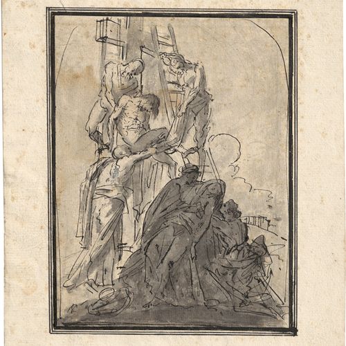 Französisch 18e siècle Descente de croix.



Plume en noir, sur traces de craie &hellip;