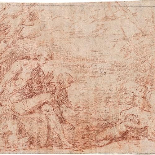 ROSA, SALVATOR The finding of Romulus and Remus. 



Red chalk drawing, mounted &hellip;
