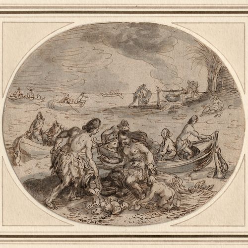 Vinckboons, David Shell fishermen on the beach: sketch for 'Novissima ac Exactis&hellip;