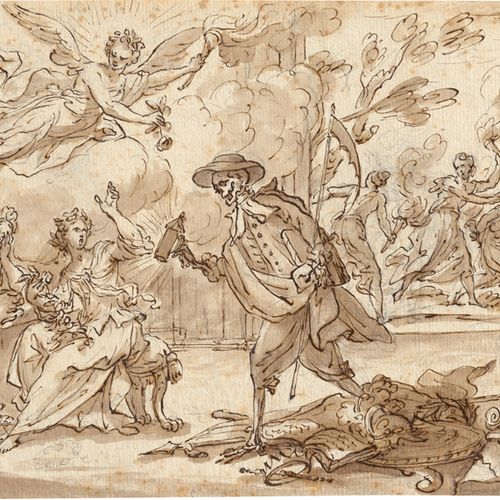 Venezianisch 18e siècle Jeune femme surprise par la mort.



Plume en brun foncé&hellip;