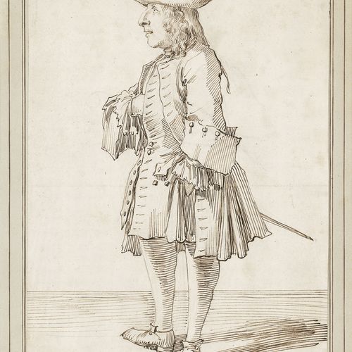 Ghezzi, Pier Leone 戴着三角帽和剑的蒙托里欧侯爵先生。



棕色的钢笔水墨画，老式装裱。29.1 x 19.7厘米。画面下方用黑色钢笔写着 &hellip;