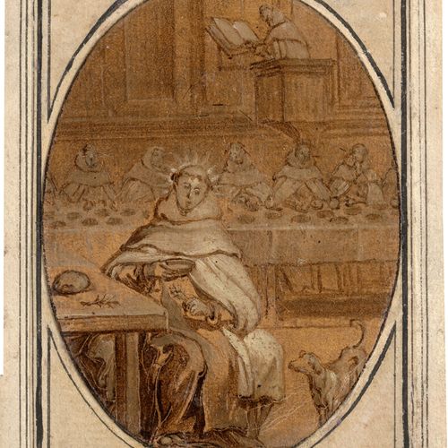 FLÄMISCH 1620年左右，在食堂。



格里赛尔，纸上油彩，老裱。9,6 x 7,1 厘米。