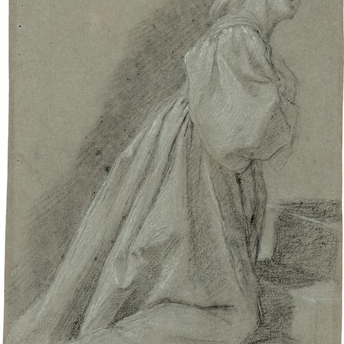 Ottino, Pasquale Étude de sainte Catherine, à genoux. 



Craie noire, rehaussée&hellip;