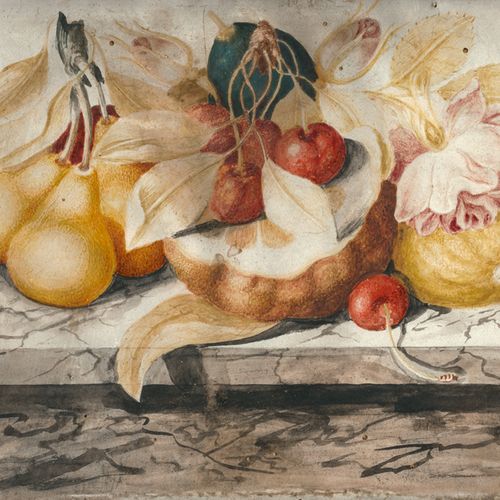 Florentinisch 17e siècle. Cerises, citrons et poires sur une plaque de marbre.

&hellip;