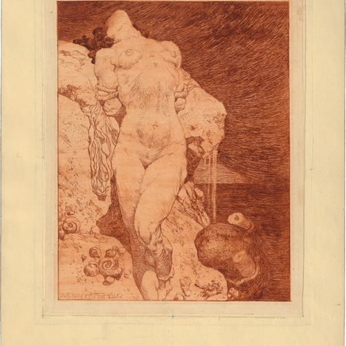 Rothaug, Alexander Desnudo femenino en la orilla del mar

Grabado en rojo hierro&hellip;
