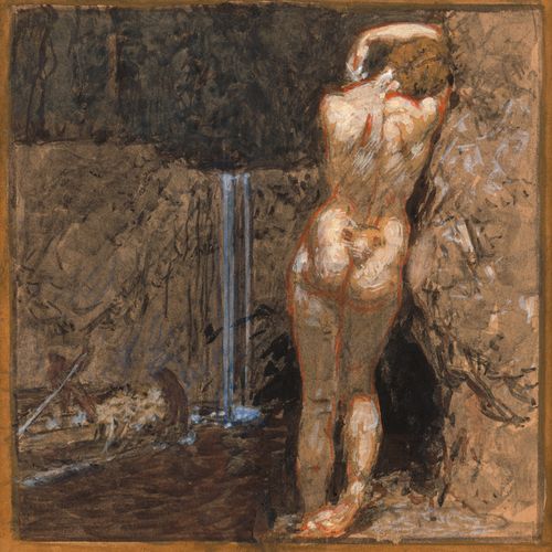 Rothaug, Alexander 卡隆

水粉画在棕色编织纸上。

23 x 23厘米。