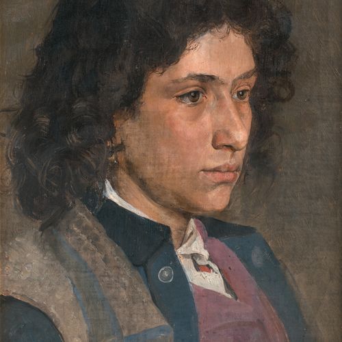 Rothaug, Alexander 穿着高山服装的年轻男子

画布上的淡彩画。1900年左右。

41,5 x 30,3厘米。

左下角有签名（刮在湿漆上）"&hellip;