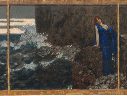 Rothaug, Alexander "Musa sulla spiaggia del mare"

Tempera su legno.

10 x 21 cm&hellip;