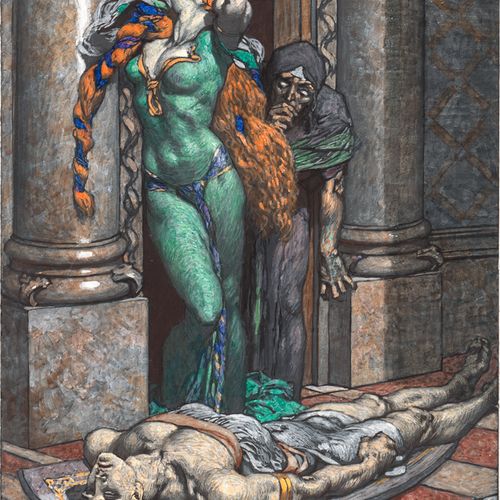 Rothaug, Alexander "Il lamento di Kriemhild

Guazzo su tavola.

35 x 27 cm.

In &hellip;