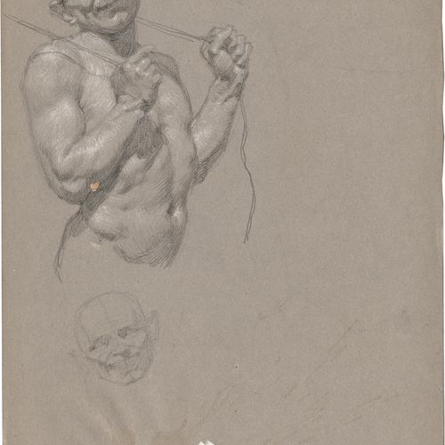 Rothaug, Alexander 绘制半人马，研究：《仙女劫》。

铅笔，用白色增高，在灰色编织纸（papier vélin）上的刷子样本。约1920-30&hellip;
